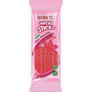 Bonbons Wacky Sticks - Fraise - Bebeto - Halal - Sachet 180 gr