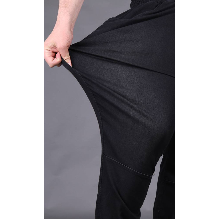 Sarouel Jean Stretch - Noir - Qaba'il : Coupe Djazairi  - Pants Léger