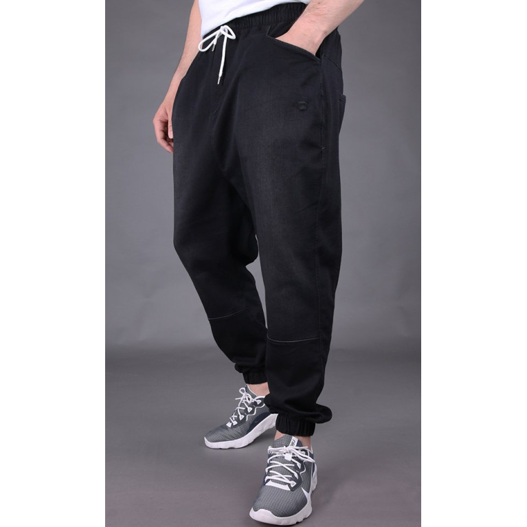 Sarouel Jean Stretch - Noir - Qaba'il : Coupe Djazairi  - Pants Léger