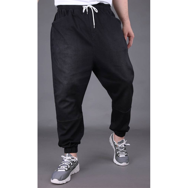 Sarouel Jean Stretch - Noir - Qaba'il : Coupe Djazairi  - Pants Léger