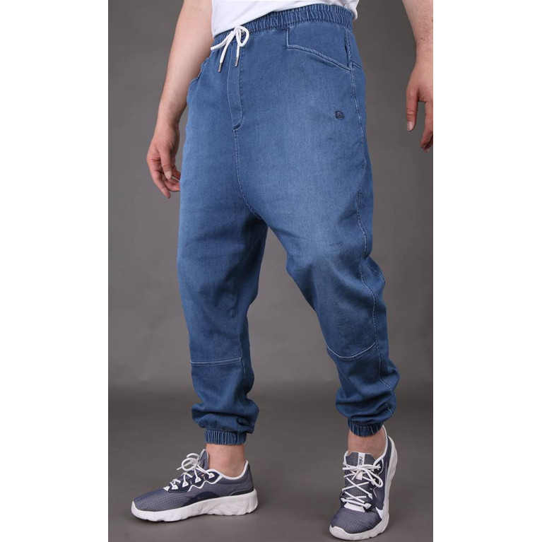 Sarouel Jean Stretch - Bleu Clair - Qaba'il : Coupe Djazairi  - Pants Léger