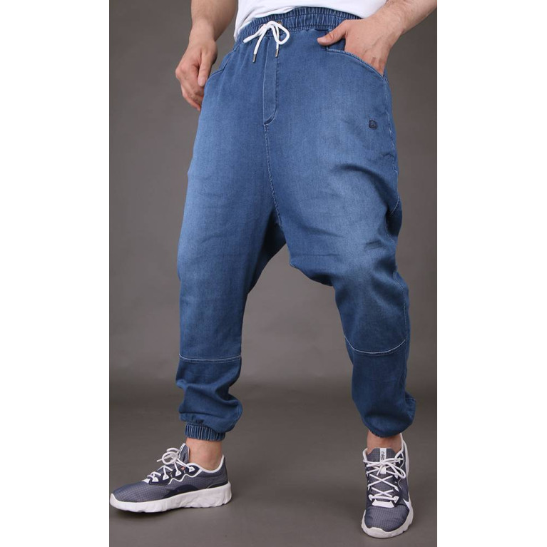 Sarouel Jean Stretch - Bleu Clair - Qaba'il : Coupe Djazairi  - Pants Léger