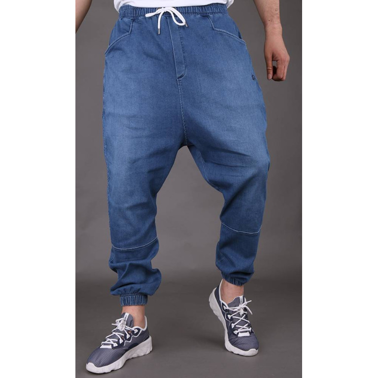 Sarouel Jean Stretch - Bleu Clair - Qaba'il : Coupe Djazairi  - Pants Léger