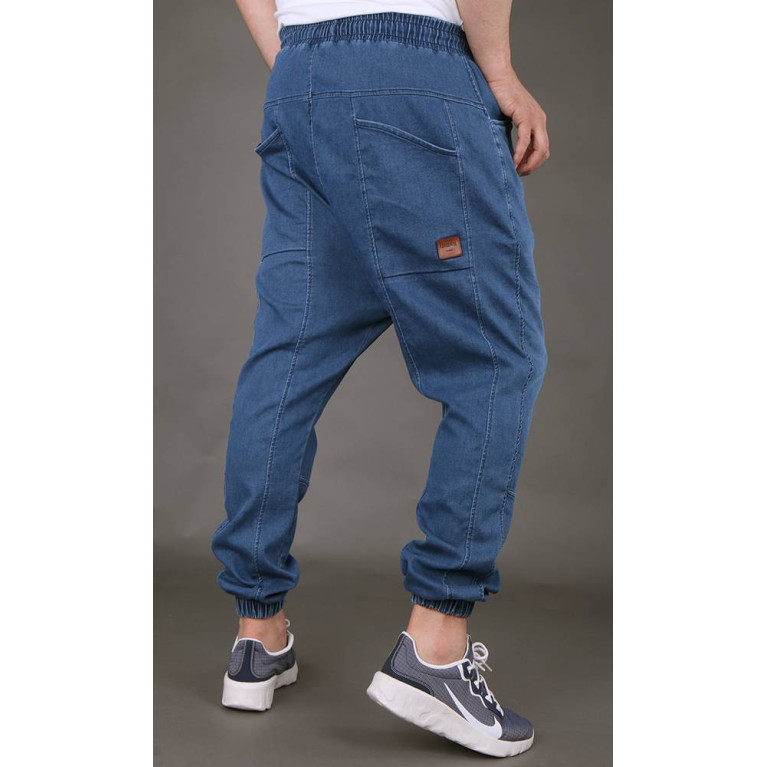 Sarouel Jean Stretch - Bleu Clair - Qaba'il : Coupe Djazairi  - Pants Léger