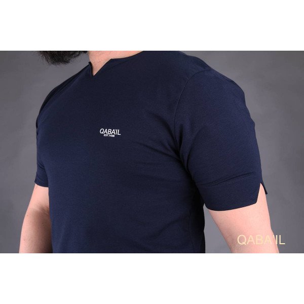 T-shirt Level Bleu Nuit Qaba'il : manches courtes