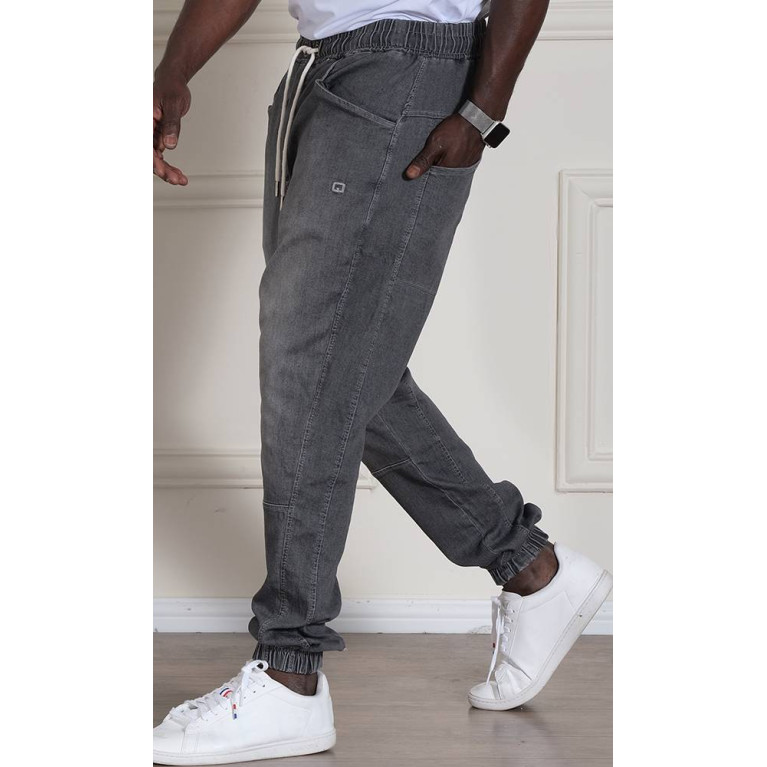 Sarouel Jean Stretch - Gris - Qaba'il : Coupe Djazairi  - Pants Léger