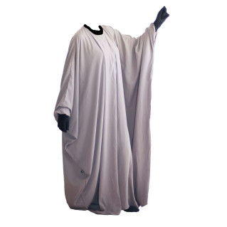 Abaya Lycra Col et Manche Lycra, Papillon - Taupe - Arbaya Umm Hafsa