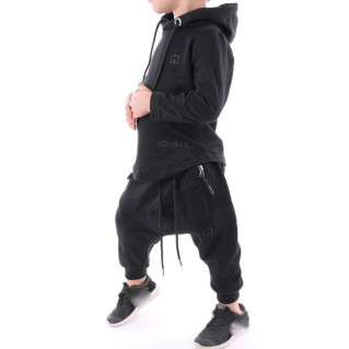 Sarouel et sweat enfant noir, ensemble Qaba'il : Onyx Sarouel et sweat enfant noir, ensemble Qaba'il : Onyx
