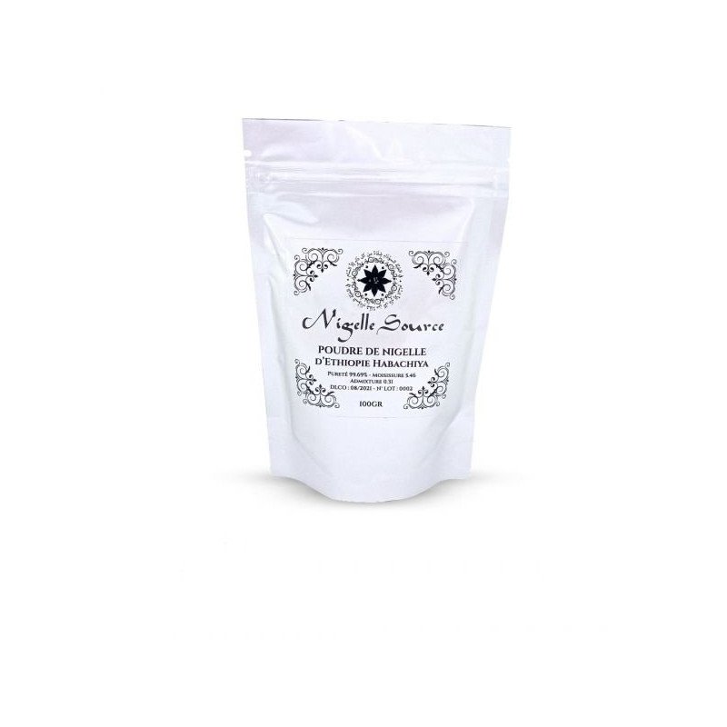 Poudre de Nigelle Habachia - Ethiopie - Grade A pureté 99% certifiée -  Moulu à Partir de la Graine- 100 gr - Nigelle Source