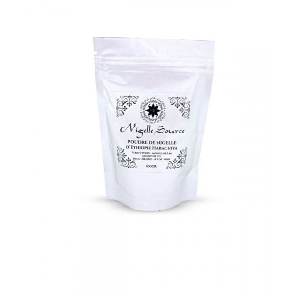 Poudre de Nigelle Habachia - Ethiopie - Grade A pureté 99% certifiée -  Moulu à Partir de la Graine- 100 gr - Nigelle Source