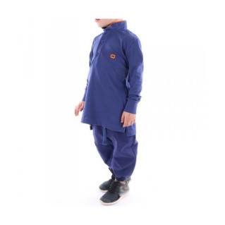 Polo manches longues indigo Qaba'il : junior