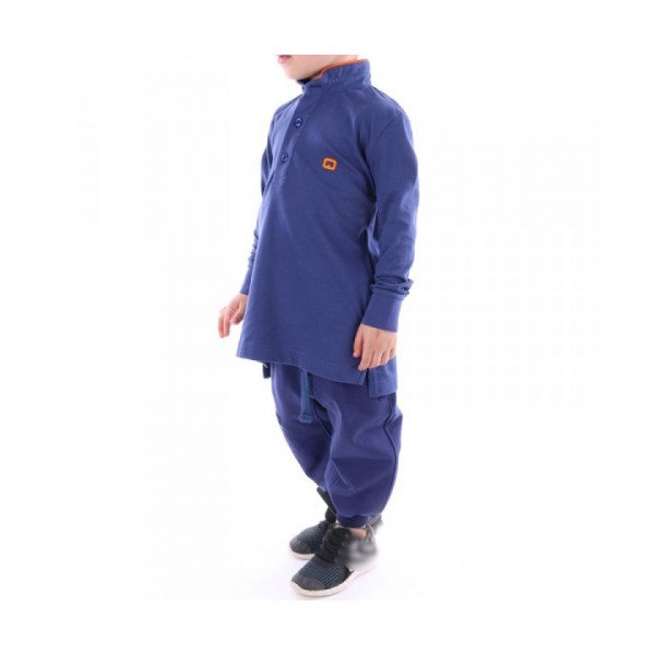 Polo manches longues indigo Qaba'il : junior