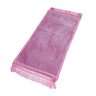 Tapis Enfant de Prière avec Motif Mirhab - Rose - Molletonné, Épais et Très Doux - Confortable et Anti-Dérapant - 42 x 80 cm