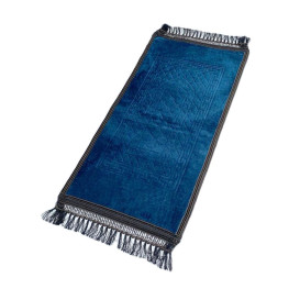 Tapis Enfant de Prière avec Motif Mirhab - Bleu Pétrole - Molletonné, Épais et Très Doux - Confortable et Anti-Dérapant - 42 x 8