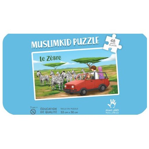 Puzzle Grand Format - le Zébre - 48 Pièces - Muslim Kid - 3 ans+ 