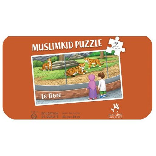 Puzzle Grand Format - le Tigre - 48 Pièces - Muslim Kid - 3 ans+ 