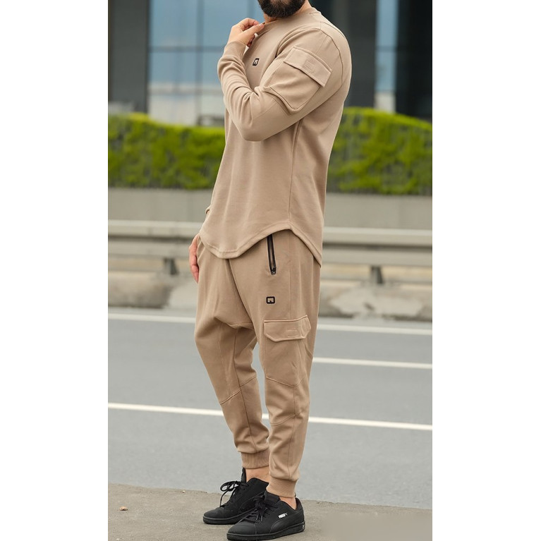 Ensemble Sarouel et Sweat Beige, Survêtement Qaba'il : Sniper