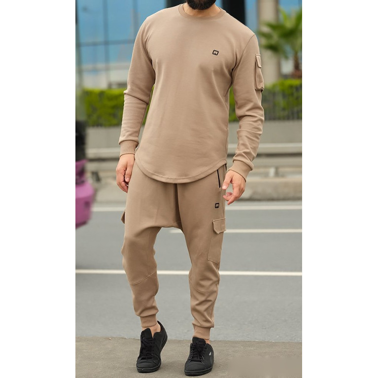 Ensemble Sarouel et Sweat Beige, Survêtement Qaba'il : Sniper