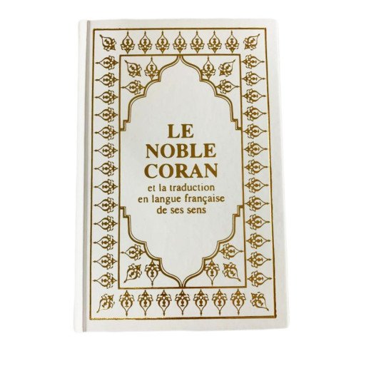 Le Saint Coran Blanc - Couverture Daim - Pages Arc-En-Ciel - Français-Arabe - Sana