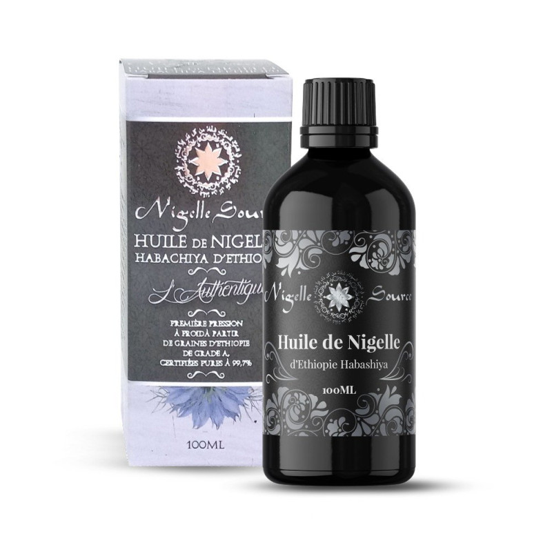 Huile de Nigelle "Habachiya" - Ethiopie - Graine de Grade A - Pureté 99,7% - Certifiée Pressée à Froid – 100 ml - Nigelle Source Huile de Nigelle "Habachiya" - Ethiopie - Graine de Grade A - Pureté 99,7% - Certifiée Pressée à Froid – 100 ml - Nigelle Source