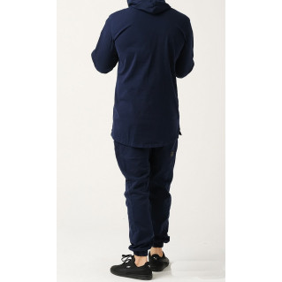 Ensemble Sarouel et Sweat Capuche Coton Strecht - Bleu, Survêtement Qaba'il : Coton Strecht Kameron Ensemble Sarouel et Sweat Capuche Coton Strecht - Bleu, Survêtement Qaba'il : Coton Strecht Kameron