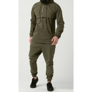 Ensemble Sarouel et Sweat Capuche Coton Strecht - Kaki, Survêtement Qaba'il : Coton Strecht Kameron Ensemble Sarouel et Sweat Capuche Coton Strecht - Kaki, Survêtement Qaba'il : Coton Strecht Kameron
