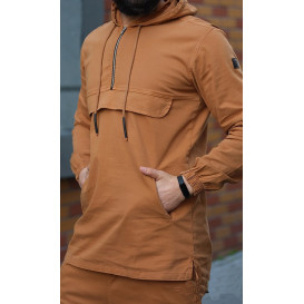 Sweat Capuche en Coton Stretch - Camel - Qaba'il : Haut Kameron