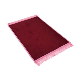 Grand Tapis de Prière - Bordeaux - Uni Sans Motif - Molletonné, Épais et Très Doux - Confortable et Anti-Dérapant