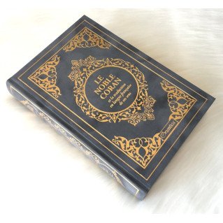 Le Noble Coran Gris Anthracite Doré - Edition de Luxe Couverture Daim - Index des Sourates - Français-Arabe - Orientica