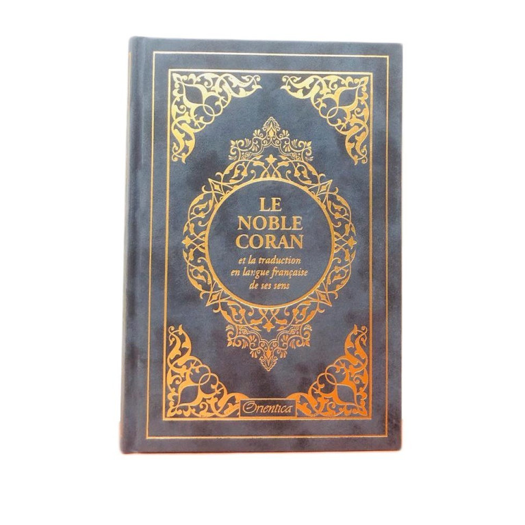 Le Noble Coran Gris Anthracite Doré - Edition de Luxe Couverture Daim - Index des Sourates - Français-Arabe - Orientica