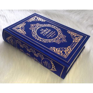 Le Noble Coran Bleu Foncé Doré - Edition de Luxe Couverture Daim - Index des Sourates - Français-Arabe - Orientica