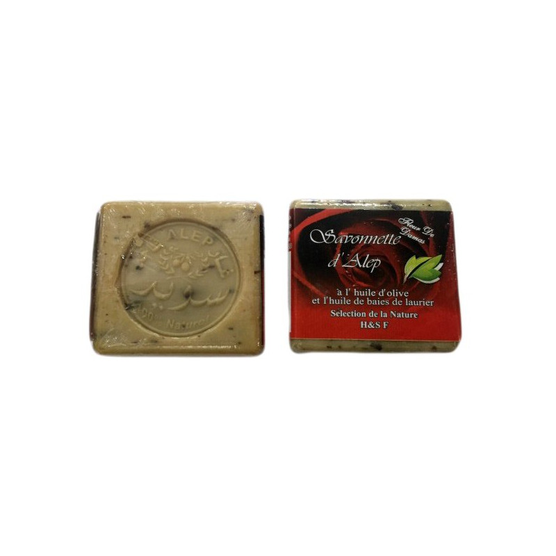 Savonnette d'Alep - Fleur à Rose de Damas - Huile d'Olive et Huile de Baies de Laurier - 100 gr Savonnette d'Alep - Fleur à Rose de Damas - Huile d'Olive et Huile de Baies de Laurier - 100 gr