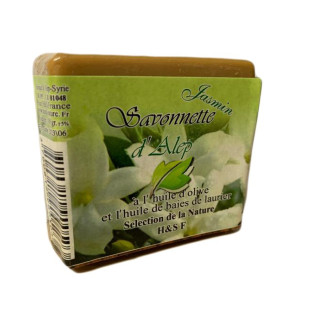 Savonnette d'Alep - Jasmin - Huile d'Olive et Huile de Baies de Laurier - 100 gr