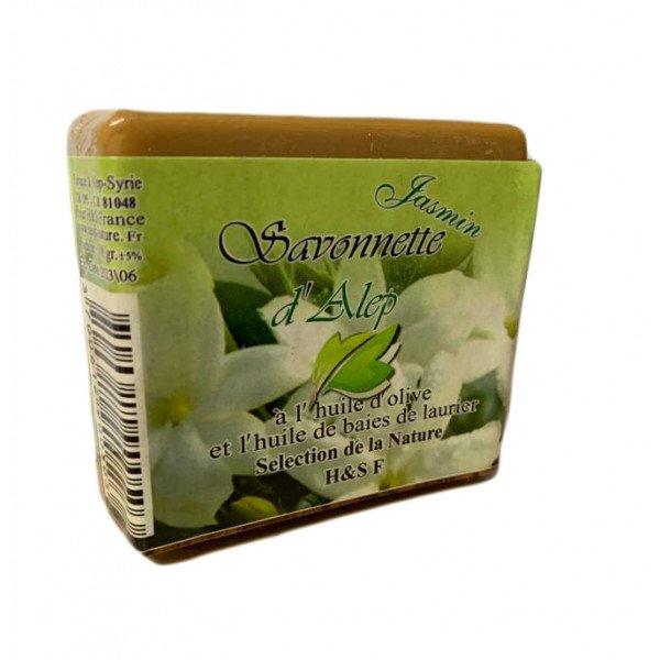 Savonnette d'Alep - Jasmin - Huile d'Olive et Huile de Baies de Laurier - 100 gr
