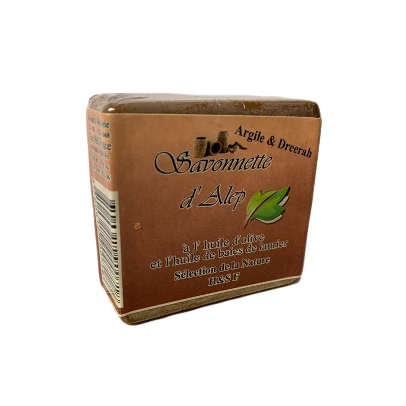 Savonnette d'Alep - Argile et Dreerah - Huile d'Olive et Huile de Baies de Laurier - 100 gr Savonnette d'Alep - Argile et Dreerah - Huile d'Olive et Huile de Baies de Laurier - 100 gr