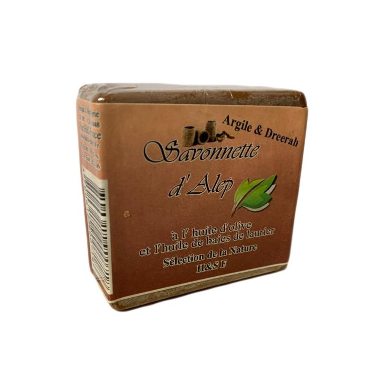 Savonnette d'Alep - Argile et Dreerah - Huile d'Olive et Huile de Baies de Laurier - 100 gr Savonnette d'Alep - Argile et Dreerah - Huile d'Olive et Huile de Baies de Laurier - 100 gr