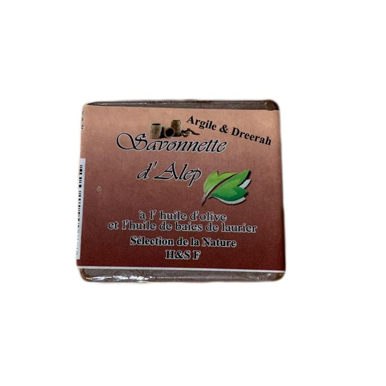 Savonnette d'Alep - Argile et Dreerah - Huile d'Olive et Huile de Baies de Laurier - 100 gr Savonnette d'Alep - Argile et Dreerah - Huile d'Olive et Huile de Baies de Laurier - 100 gr
