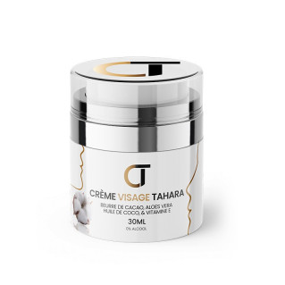 Crème Visage Tahara - Beurre de Cacao, Aloé Vera, Huile de Coco et Vitamine E - Pot 30g - Crème Tahara