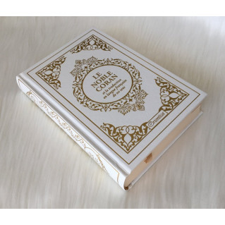 Le Noble Coran Blanc Doré - Edition de Luxe Couverture Daim - Index des Sourates - Français-Arabe - Orientica