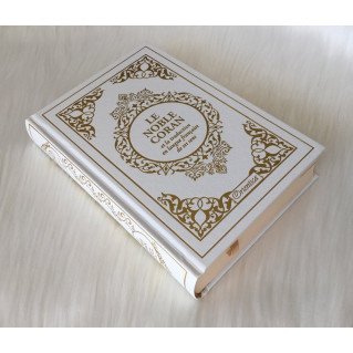 Le Noble Coran Blanc Doré - Edition de Luxe Couverture Daim - Index des Sourates - Français-Arabe - Orientica
