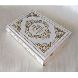 Le Noble Coran Blanc Doré - Edition de Luxe Couverture Daim - Index des Sourates - Français-Arabe - Orientica