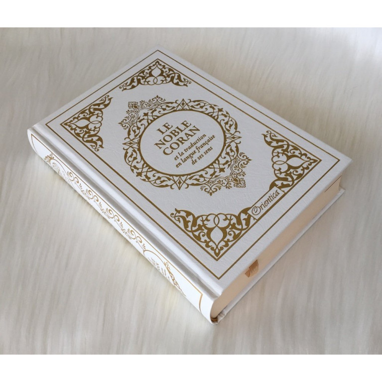 Le Noble Coran Blanc Doré - Edition de Luxe Couverture Daim - Index des Sourates - Français-Arabe - Orientica