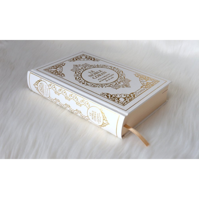 Le Noble Coran Blanc Doré - Edition de Luxe Couverture Daim - Index des Sourates - Français-Arabe - Orientica