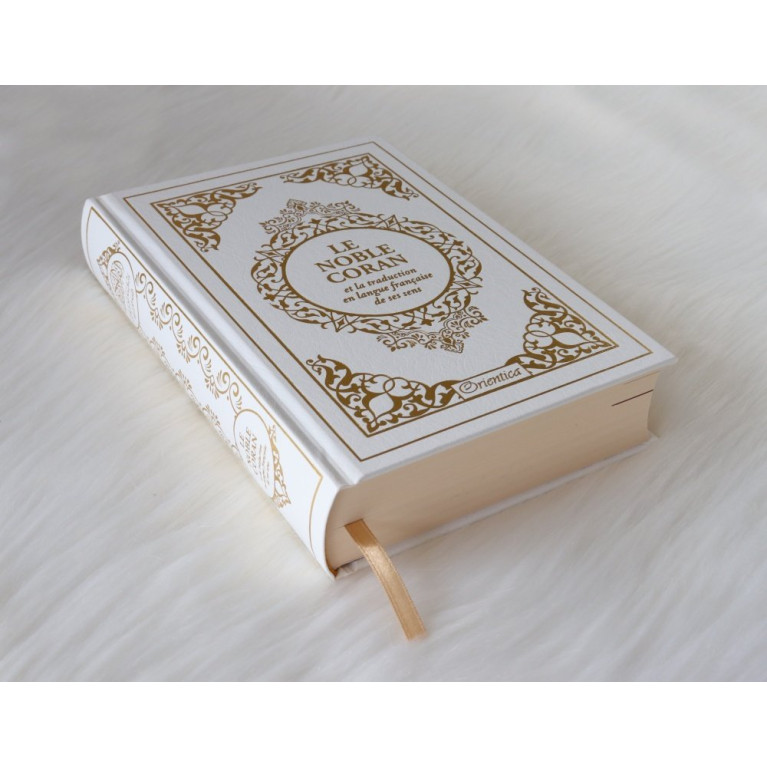 Le Noble Coran Blanc Doré - Edition de Luxe Couverture Daim - Index des Sourates - Français-Arabe - Orientica