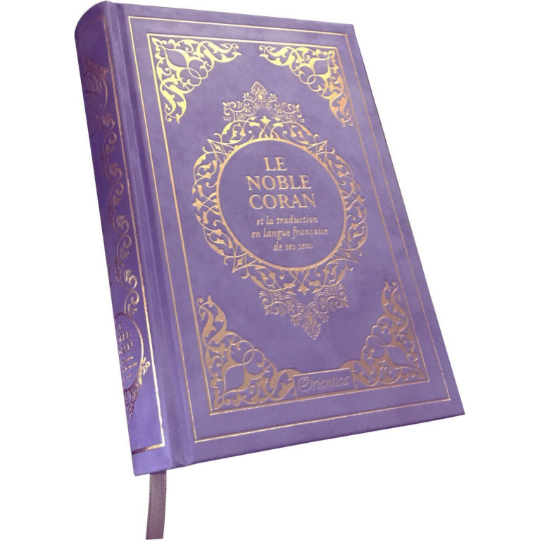 Le Noble Coran Mauve Doré - Edition de Luxe Couverture Daim - Index des Sourates - Français-Arabe - Orientica