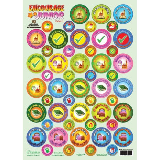 Stikers Encourage Junior - Maison n° 1 - Plaque de 52 Autocollants de Récompense et d'Encouragement