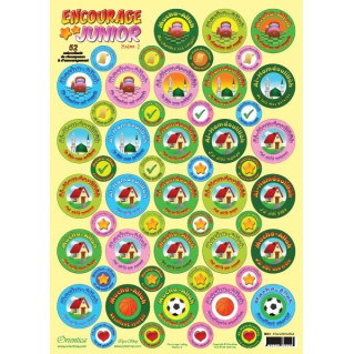 Stikers Encourage Junior - Maison n° 2 - Plaque de 52 Autocollants de Récompense et d'Encouragement