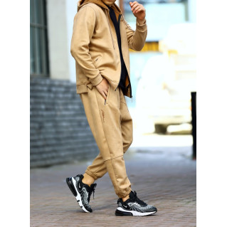 Ensemble Peau de Pêche - Veste Capuche et Saroual - Beige - N3 - Na3im - NIII : Skooba