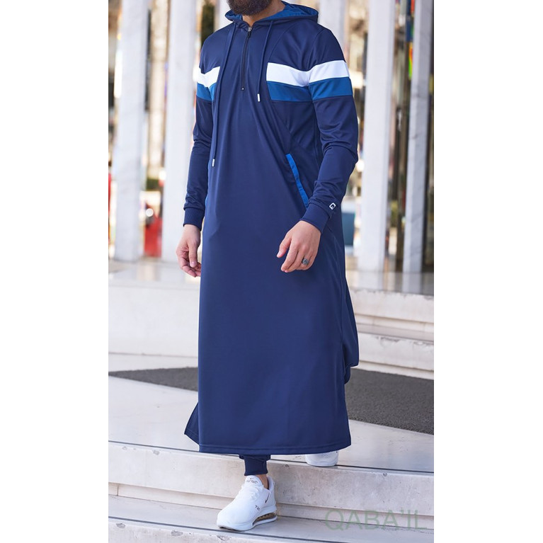 Qamis Capuche Bleu Nuit Qaba'il : Trial Qamis Capuche Bleu Nuit Qaba'il : Trial