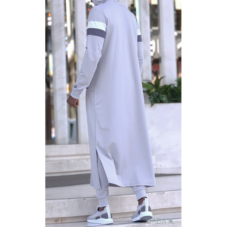 Qamis Capuche Gris Clair Qaba'il : Trial